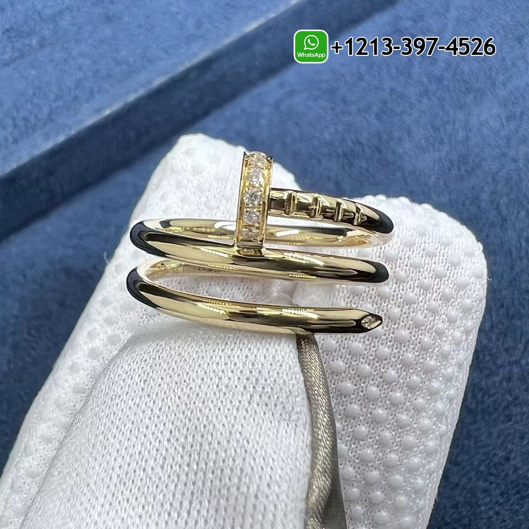 Best Quality Cartier Juste Un Clou 18k Yellow Gold Diamond Double Row Nail Ring B4211800