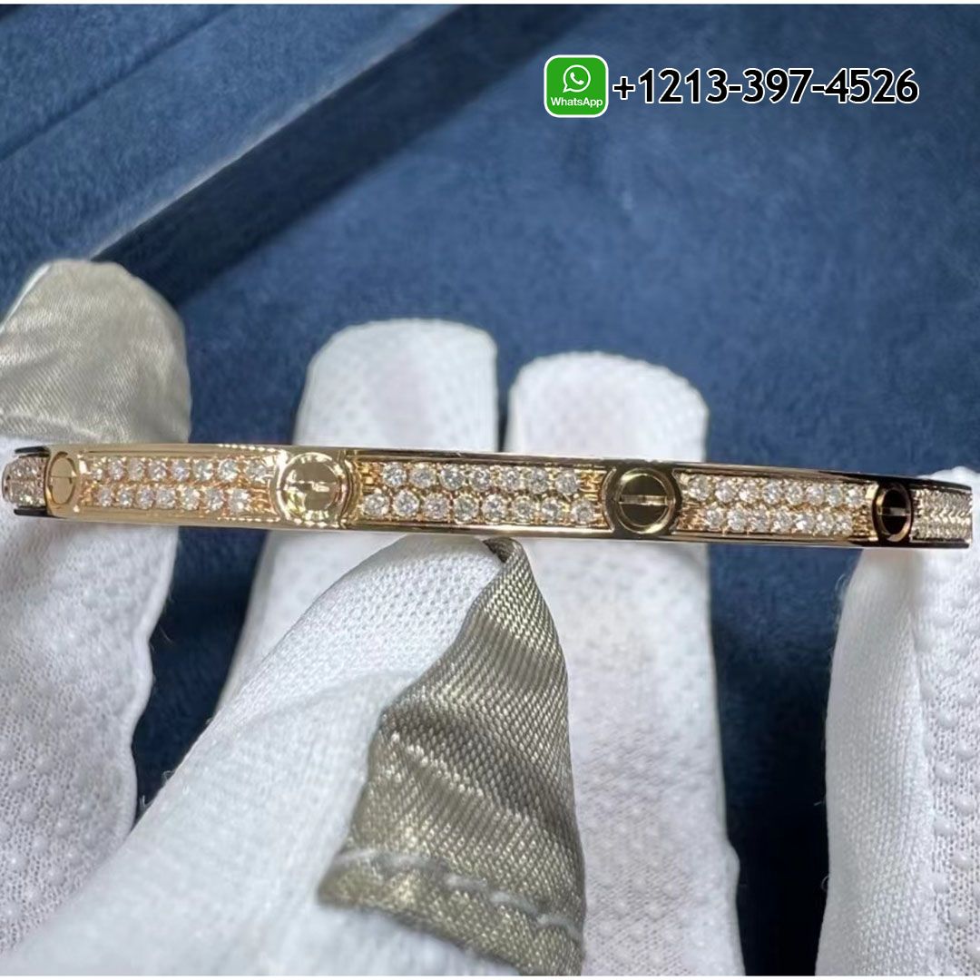 Cartier 18K Rose Gold Diamond Paved Small Model LOVE Bracelet N6710717
