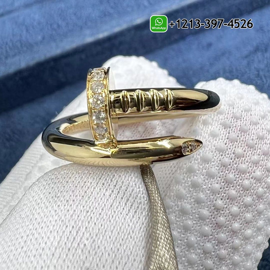 Cartier 18K Yellow Gold Diamond Nail Juste Un Clou Ring B4216900