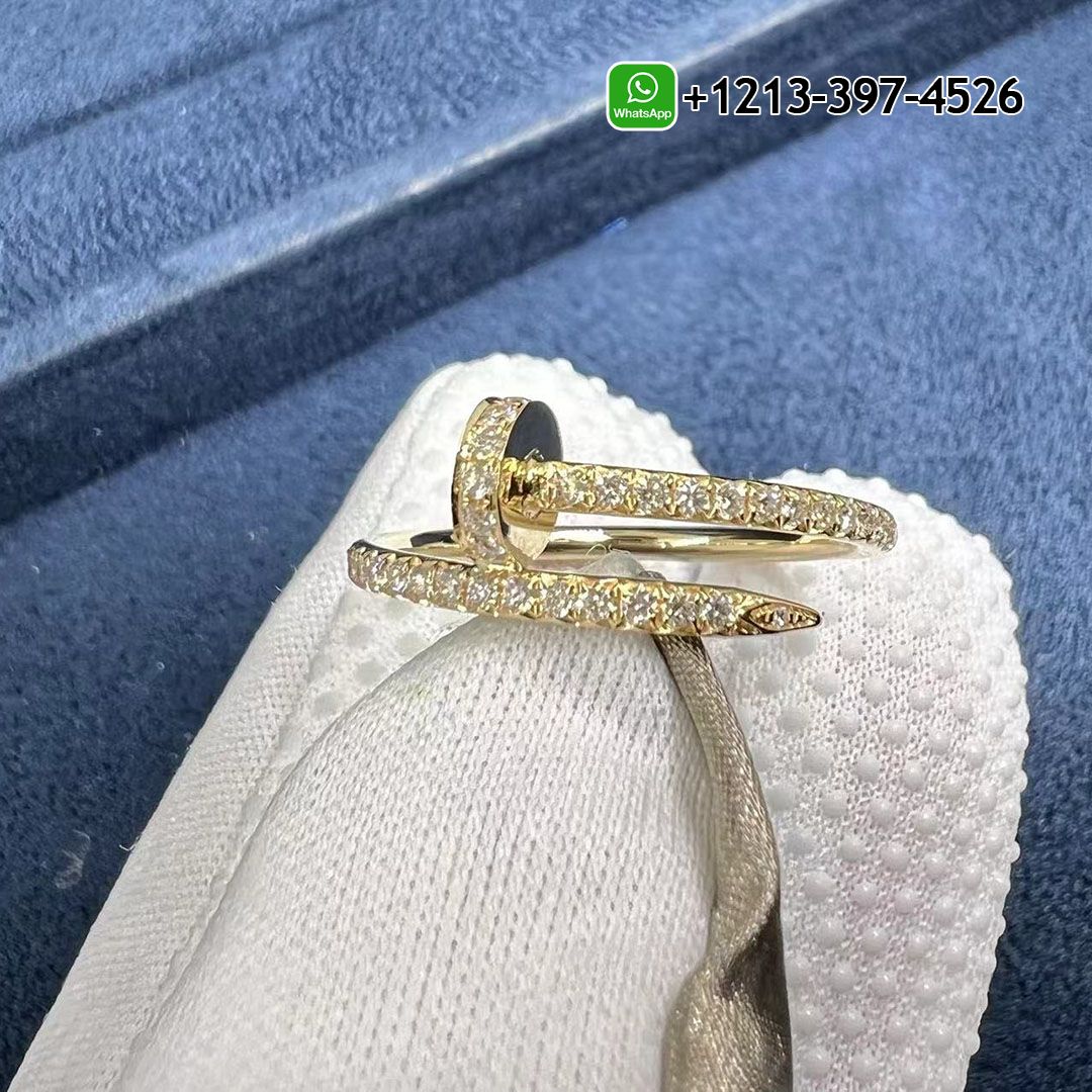 Cartier 18K Yellow Gold Pave Diamond Juste Un Clou Small Model Nail Ring B4231500