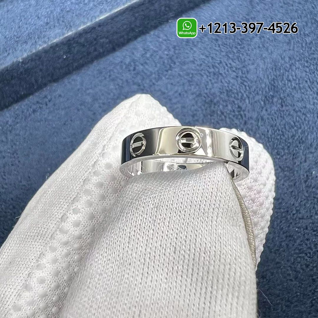 Cartier Love 18k Whie Gold 3.6mm Wedding Band Ring B4085100