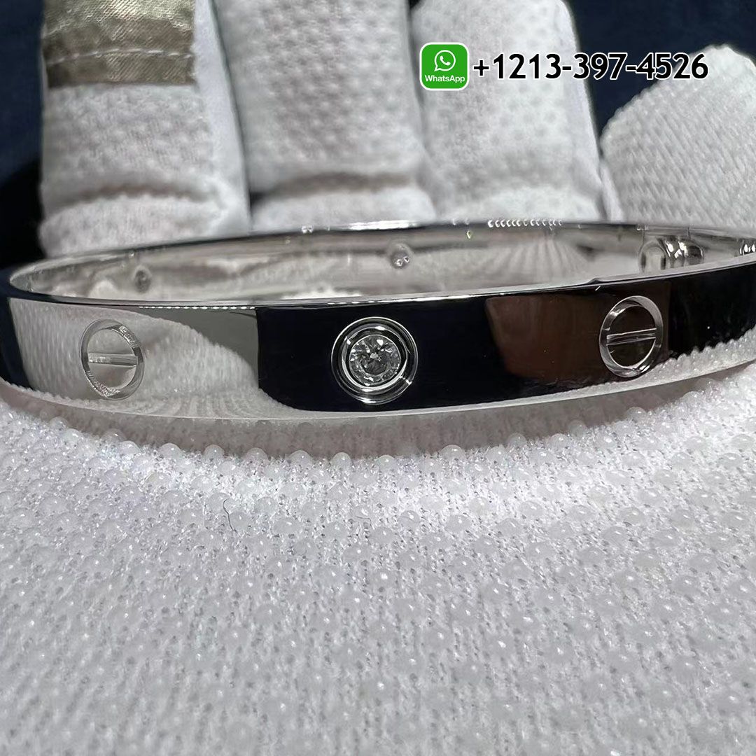 Cartier Love 4 Diamonds 18k White Gold Bracelet B6070117