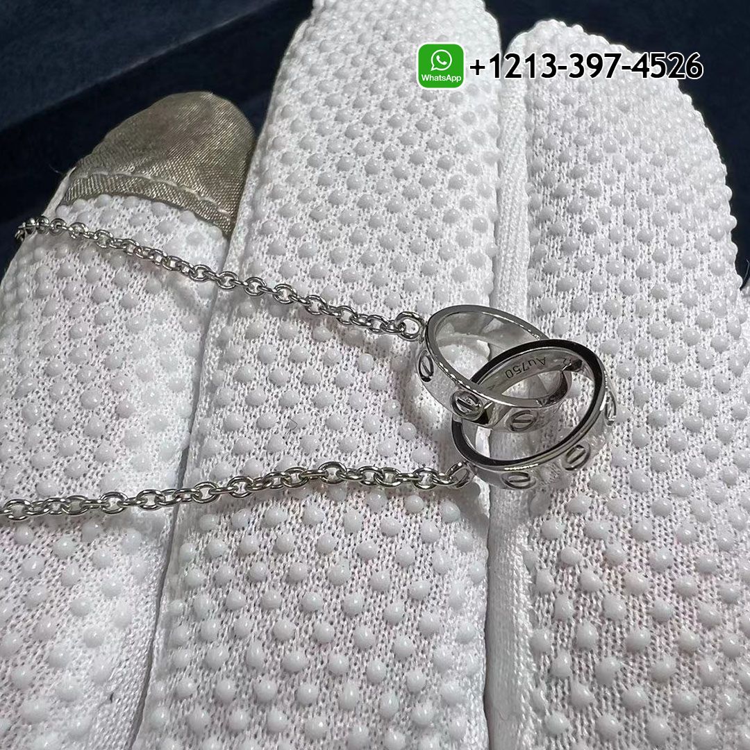 Cartier Love Innerlocking Loop 18k White Gold Necklace B7212500