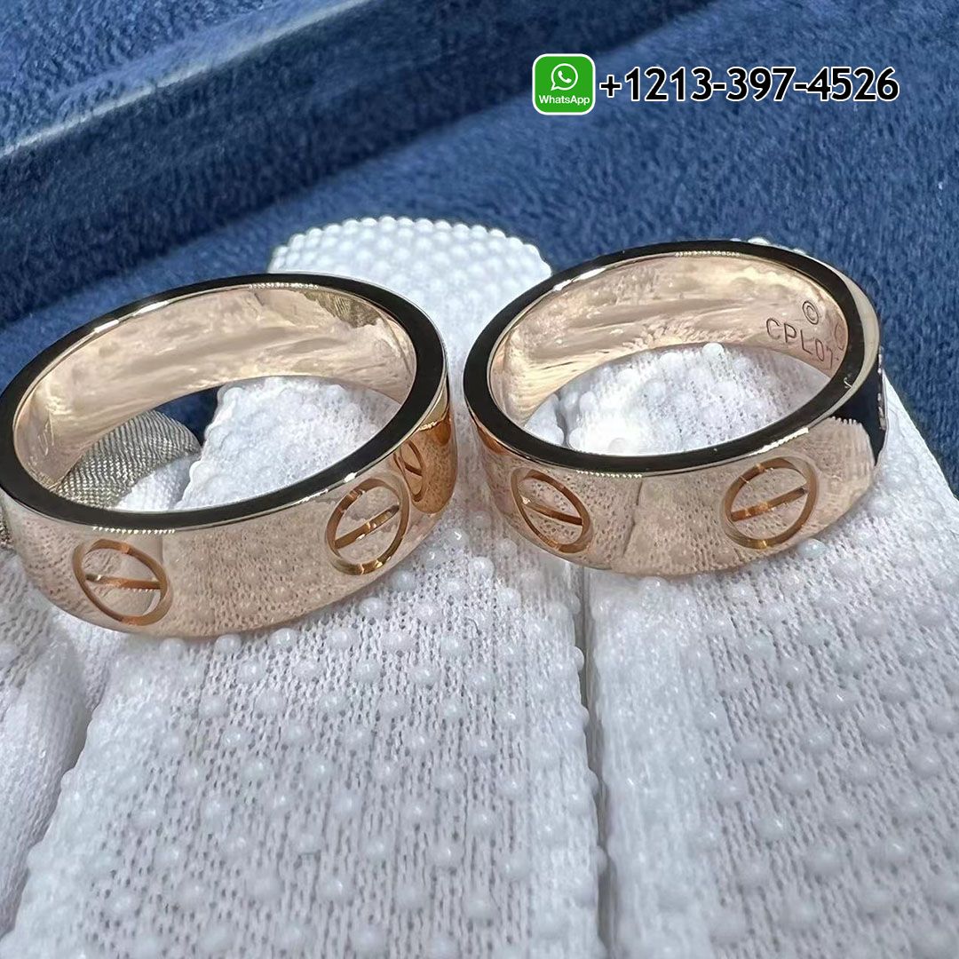 Cartier Love Solid 18k Rose Gold 5.5MM Band Ring B4084800