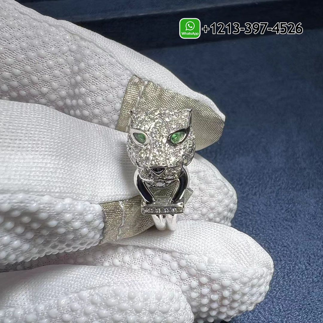 Cartier Panthère De Cartier, White Gold, Emeralds, Onyx Ring N4244700