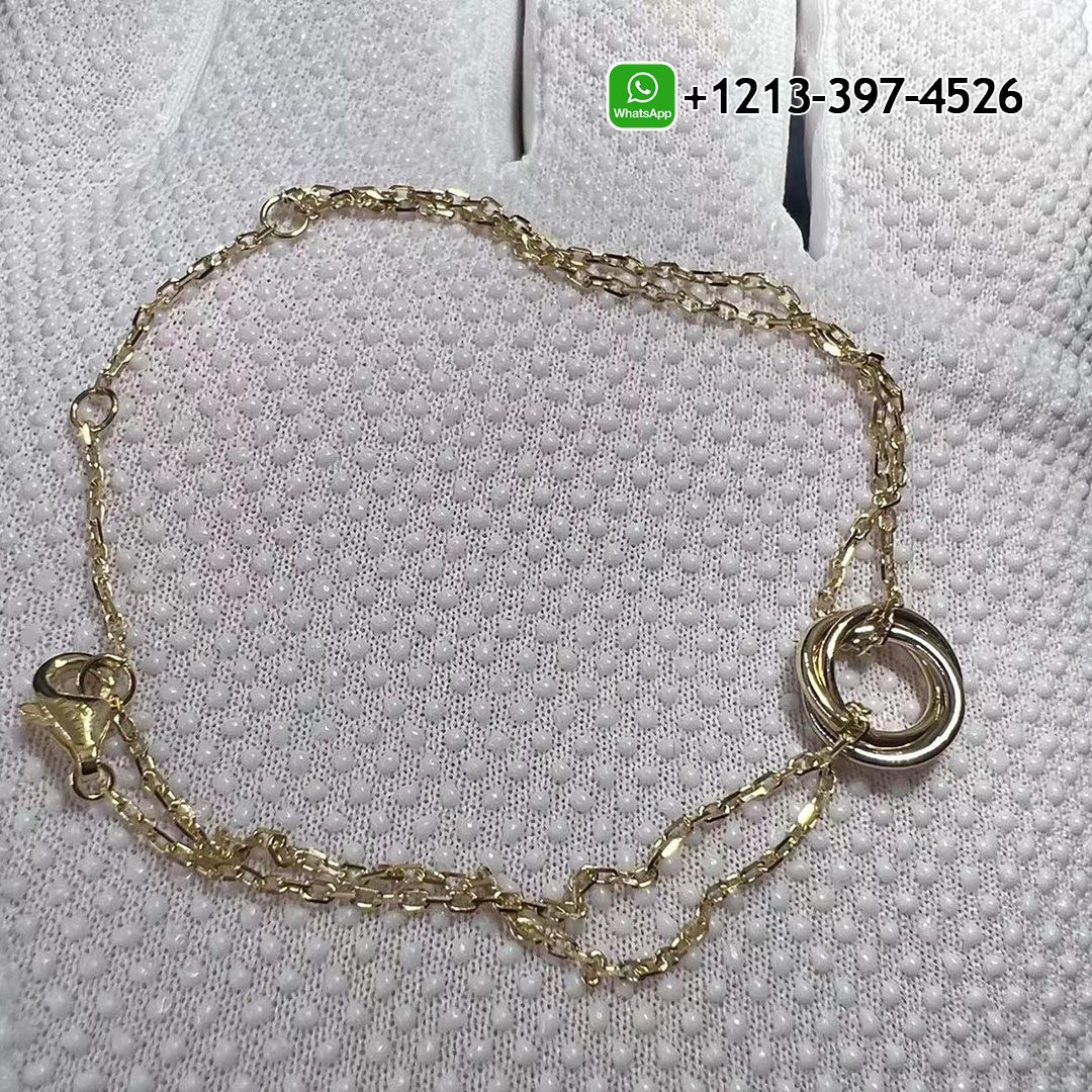 Cartier Trinity 18K Three Tone Gold Double Chain Bracelet B6036818
