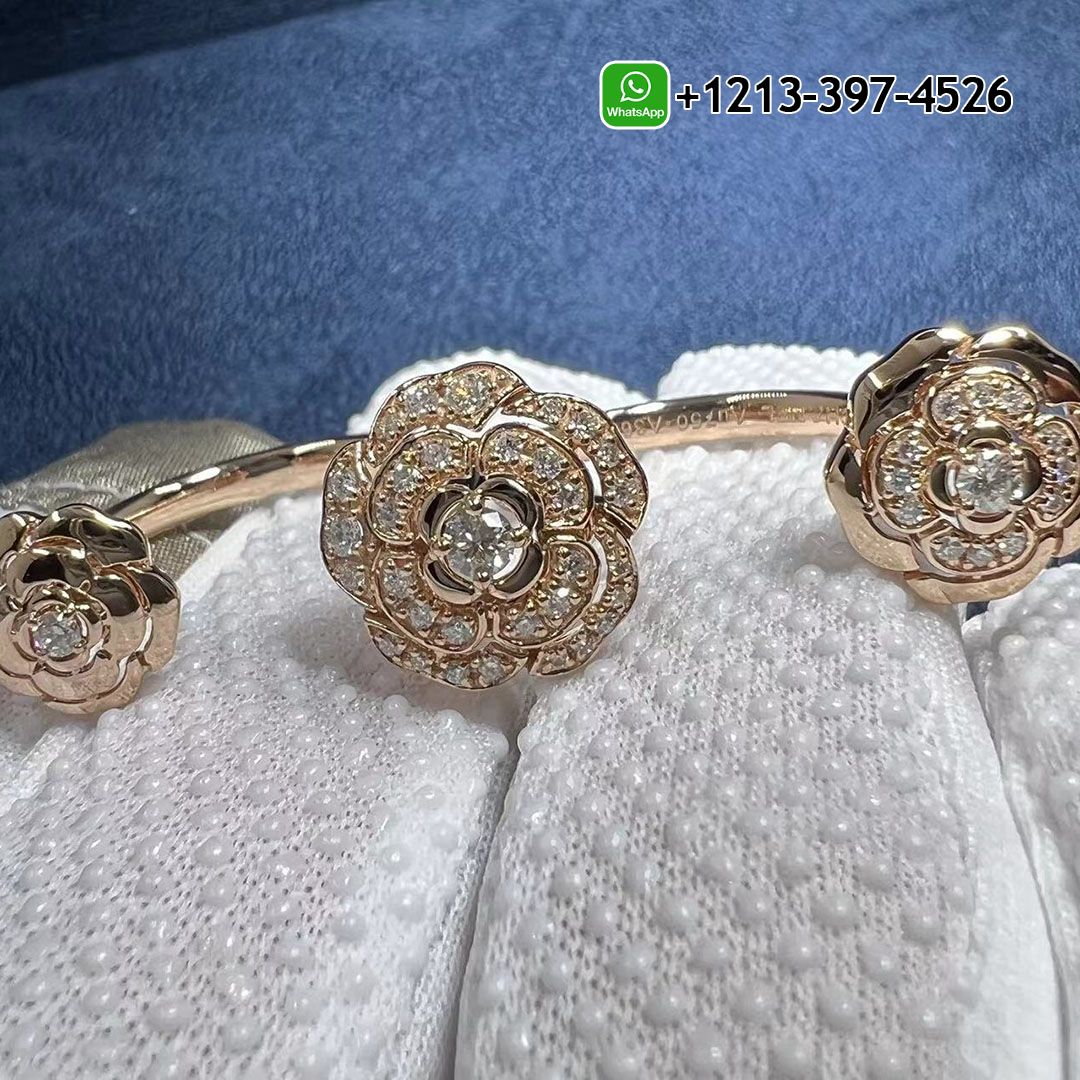 Chanel Extrait De Camélia Transformable 18K Rose Gold Diamonds Ring – J11859