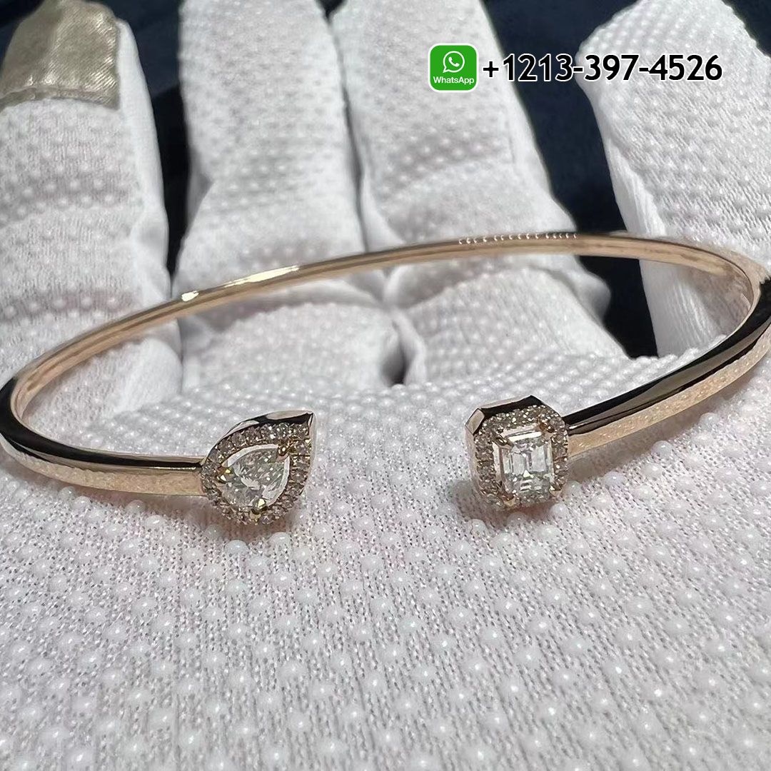 Messika My Twin Toi & Moi 18K Pink Gold Diamond Thin Bangle Bracelet