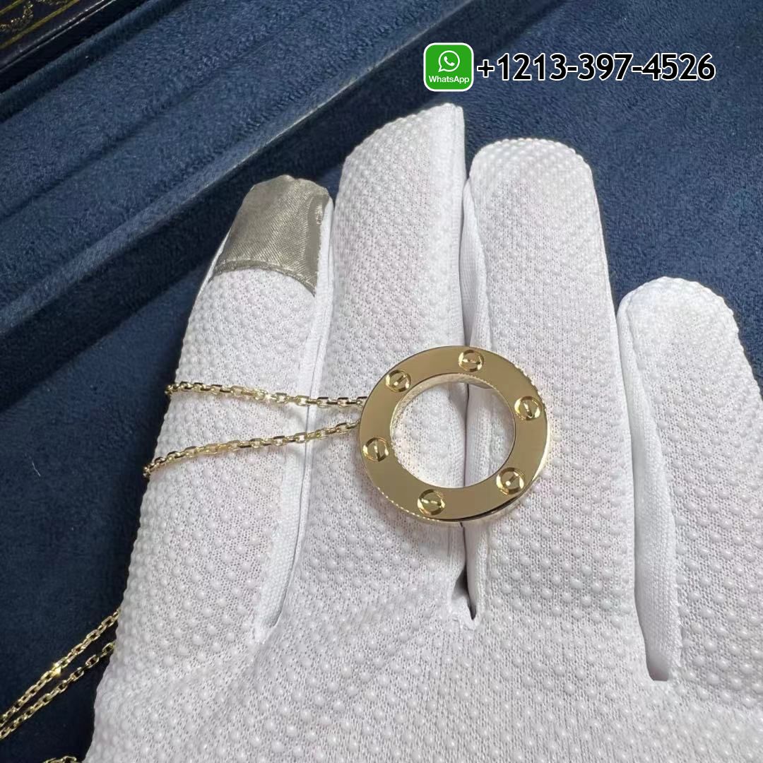 1:1 Quality Cartier Solid 18K Yellow Gold Love Pendant Necklace B7014200