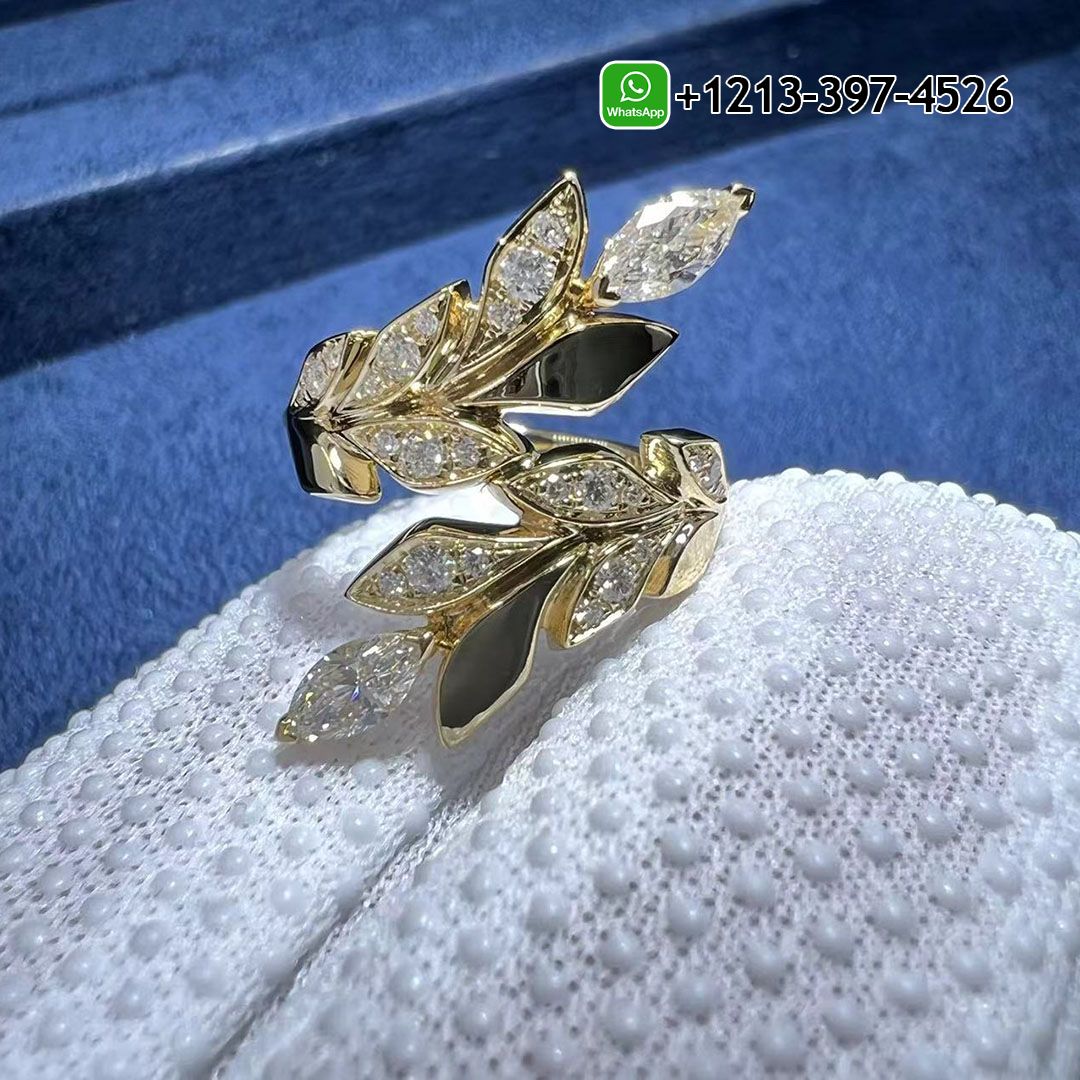 Tiffany Victoria® Vine Bypass 18K Yellow Gold with Diamonds Ring