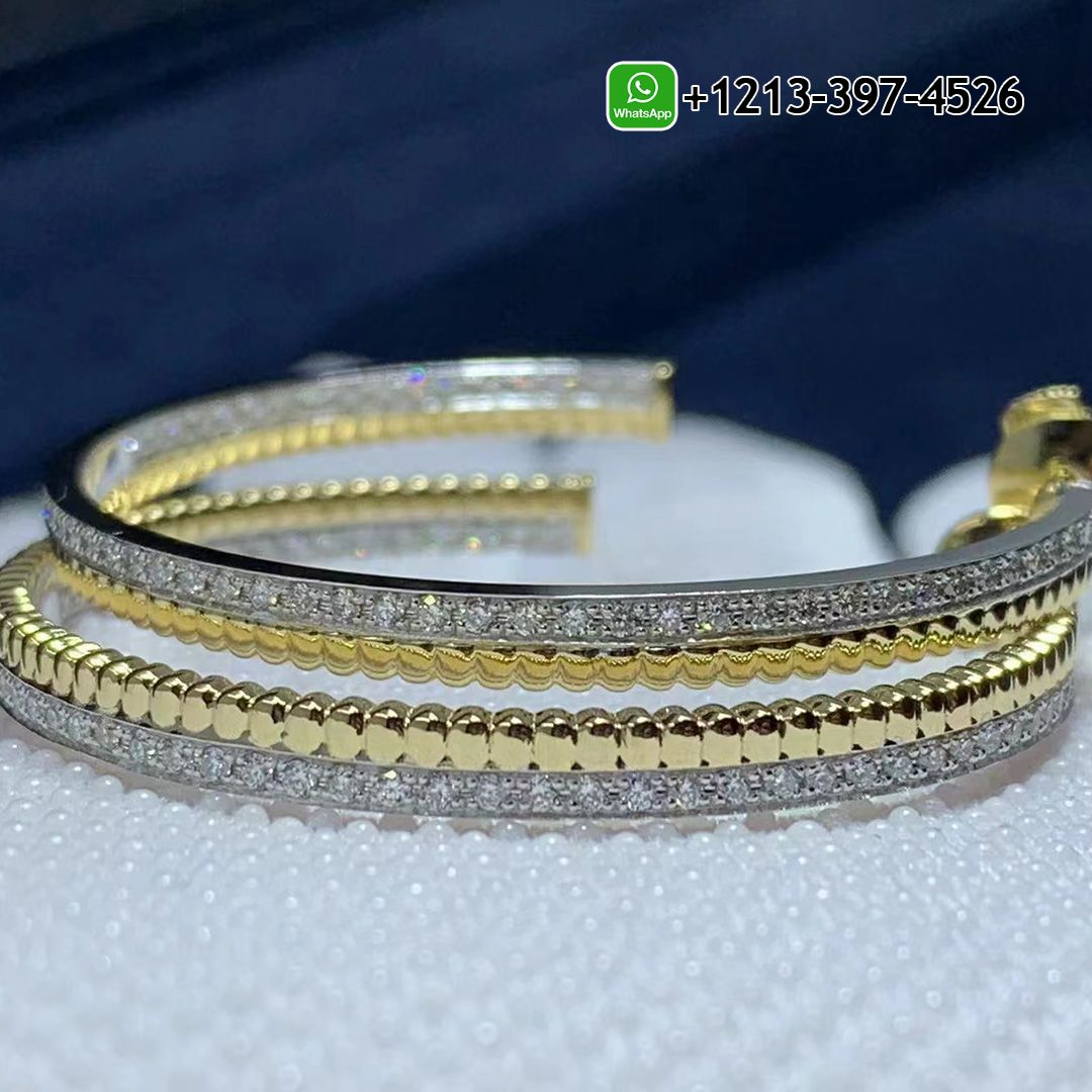Boucheron Quatre Radiant 18K Two-Tone Gold & Diamond Creole Hoop Earrings
