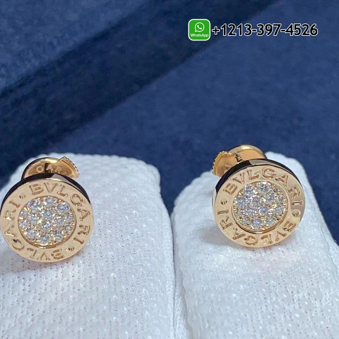 Bvlgari 18K Rose Gold with Pavé Diamonds Single Stud Earring -354731