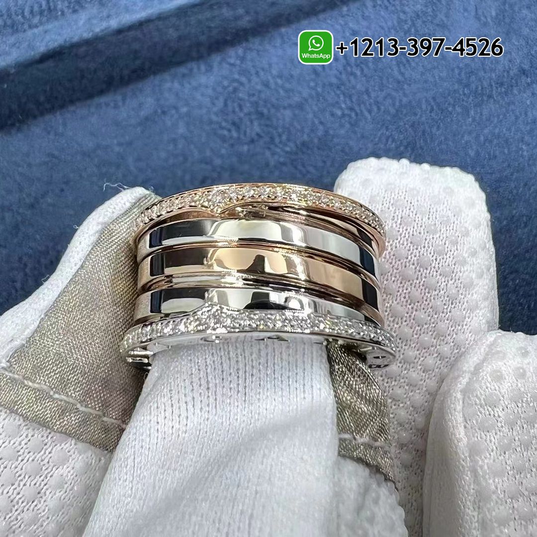 Bvlgari B.Zero1 18kt Rose Gold and White Gold With Diamonds Ring