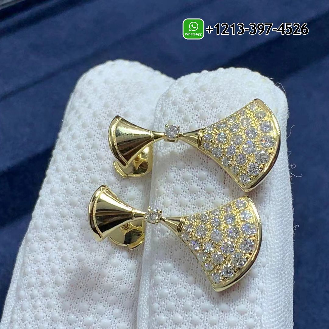 Bvlgari Divas’ Dream 18K Yellow Gold Pavé Diamonds Earrings