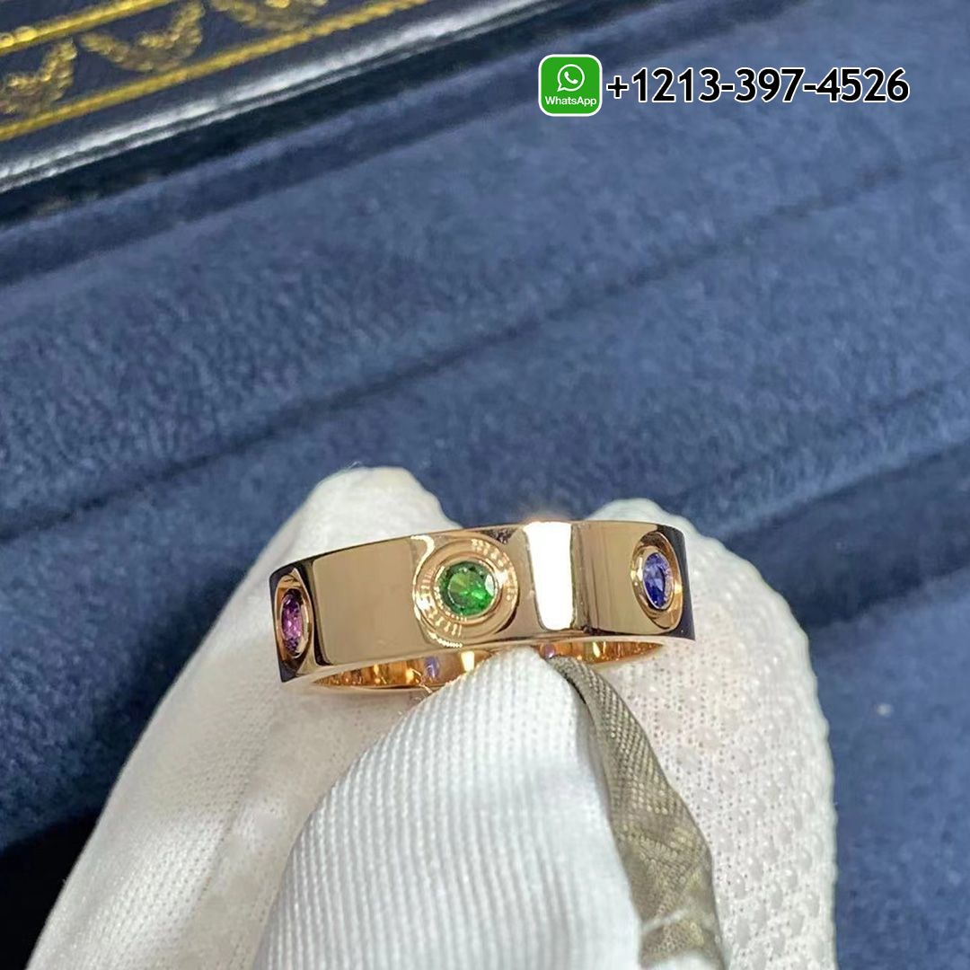 Cartier 18K Rose Gold with Sapphire,Garnet, Amethyst Love Ring B4087800