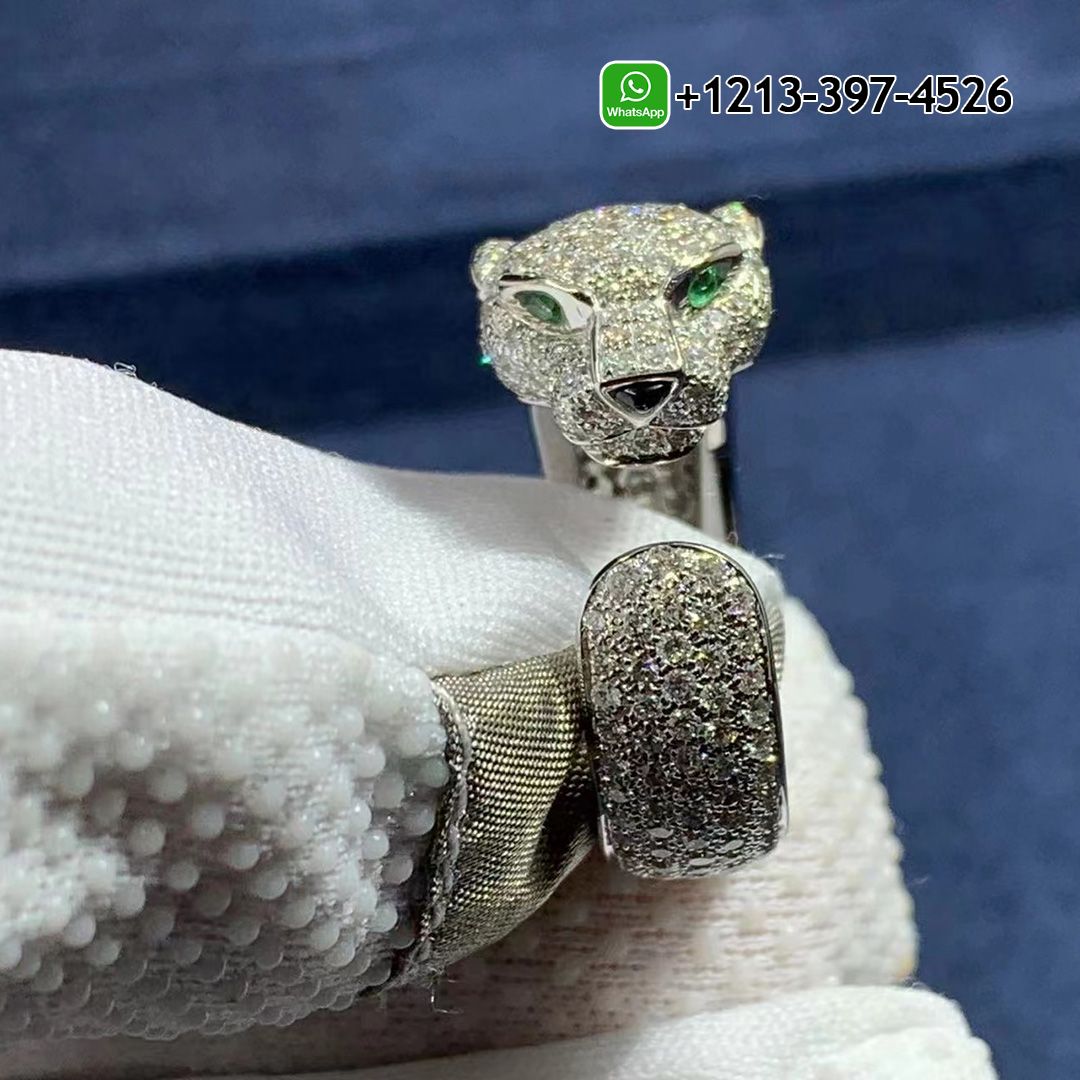 Cartier 18K White Gold 285 Damond-paved Panthère de Cartier Ring N4225200