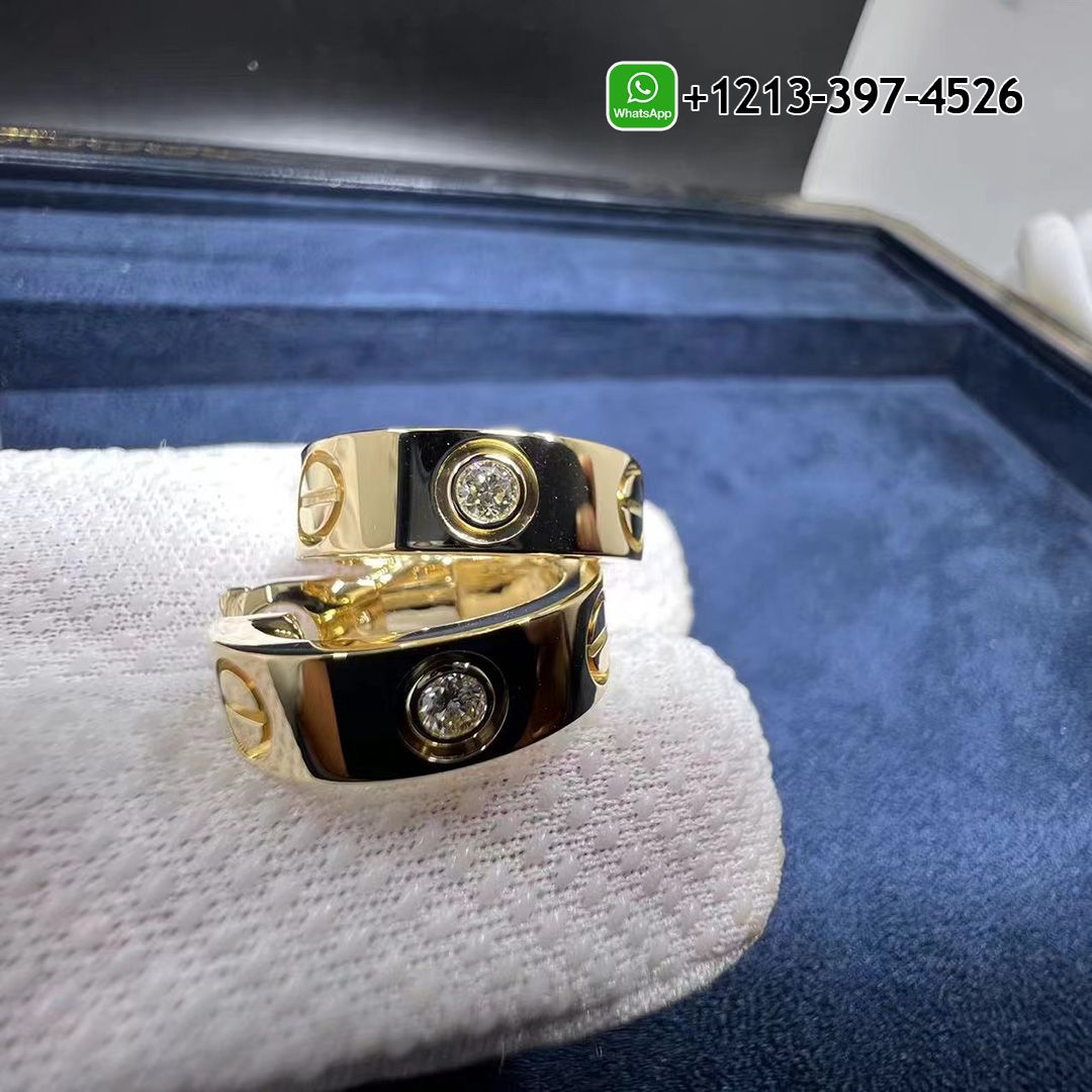 Cartier 18K Yellow Gold 2 Diamonds LOVE Hoop Earrings B8022900
