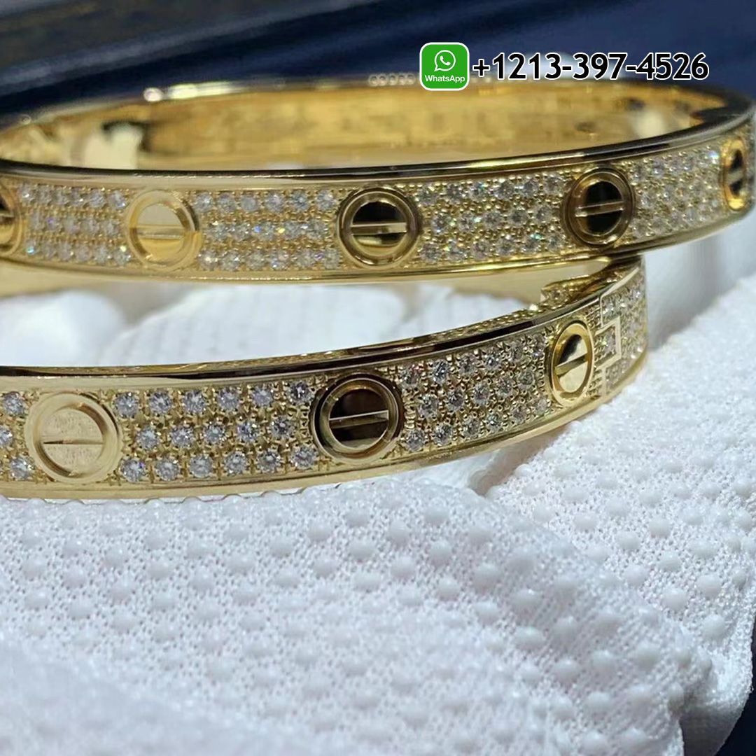 Cartier 18k Yellow Gold with Pave Diamonds LOVE Bracelet N6035017