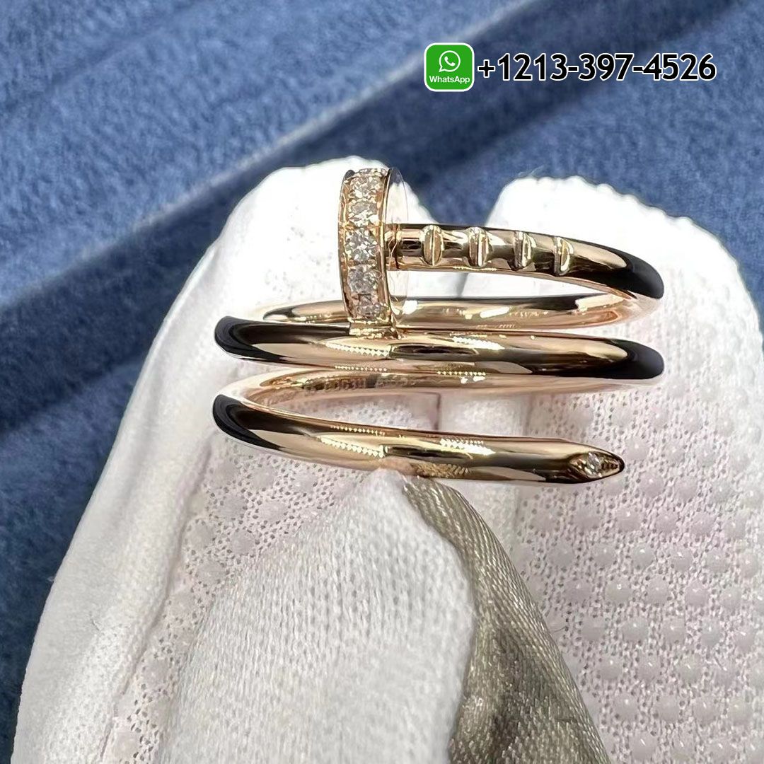 Cartier Juste Un Clou 18k Rose Gold Diamond Double Row Nail Ring B4210800