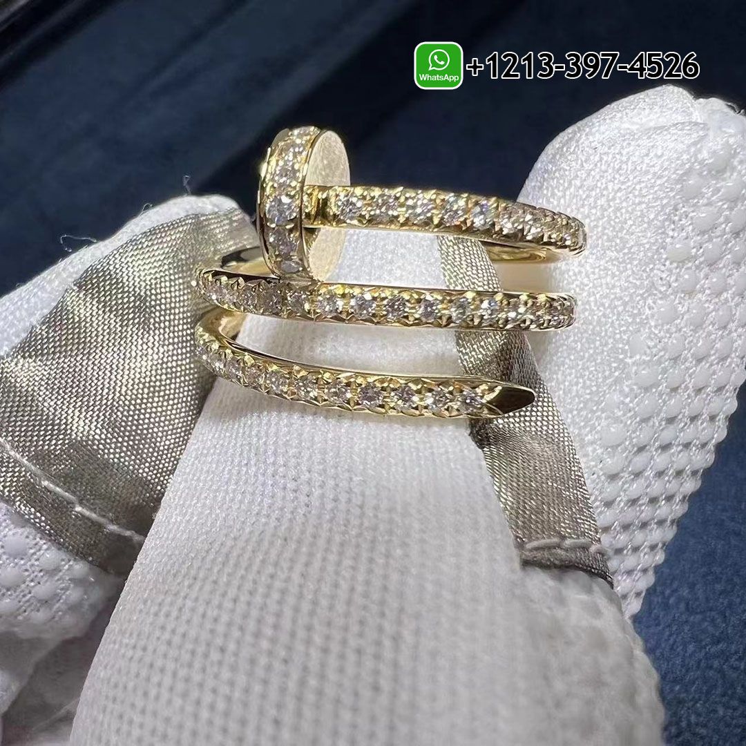 Cartier Juste un Clou Double Nail 18K Yellow Gold Pavé Diamond Ring B4211900