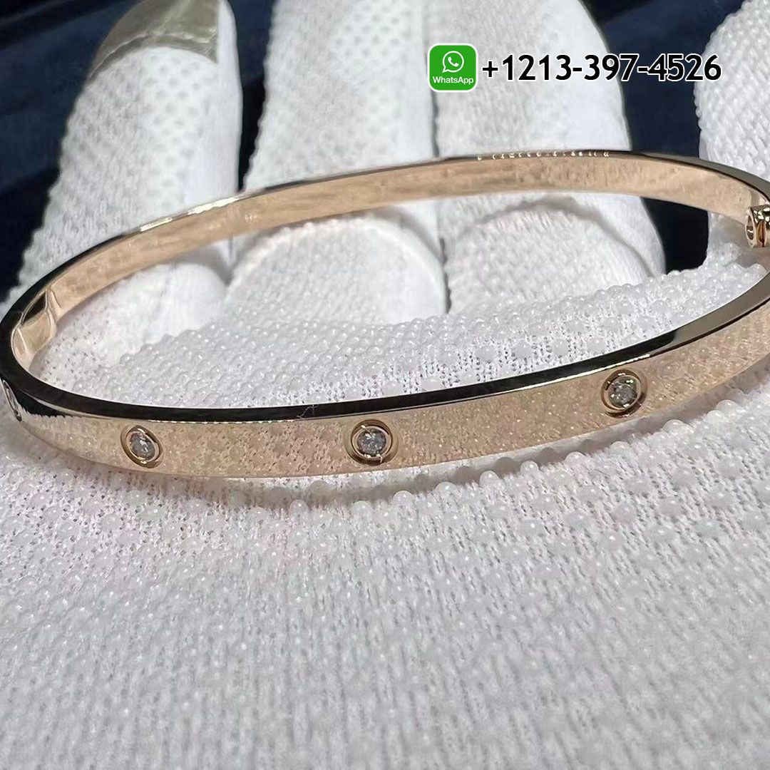 Cartier Love Bracelet Small Model 18K Pink Gold With 10 Diamonds B6047917
