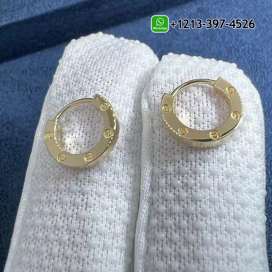Cartier Solid 18k Yellow Gold 12mm Love Single Hoop Earrings B8301423