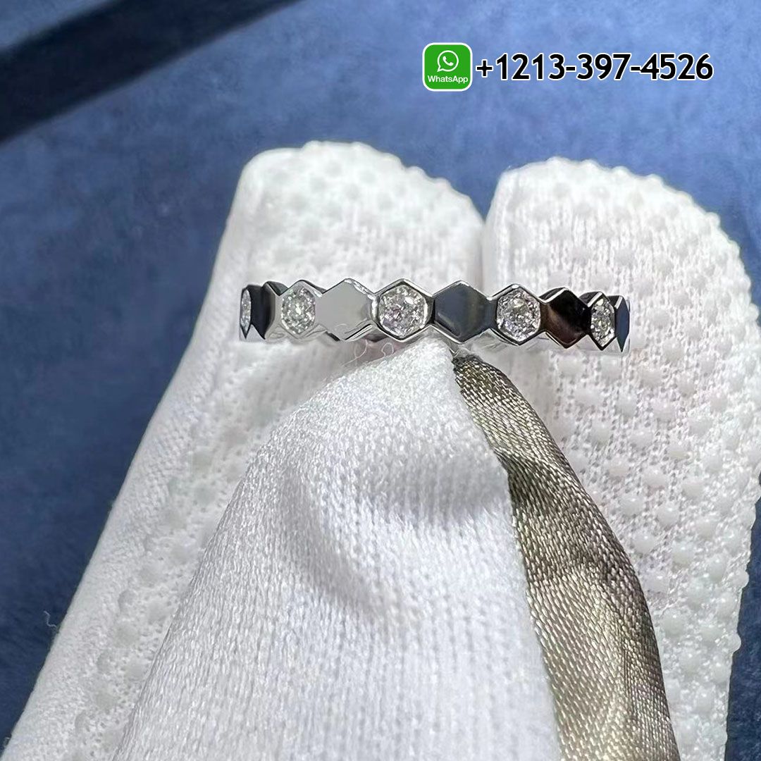Chaumet Bee My Love 2.5mm White Gold Half Pavé Diamond Ring 081890