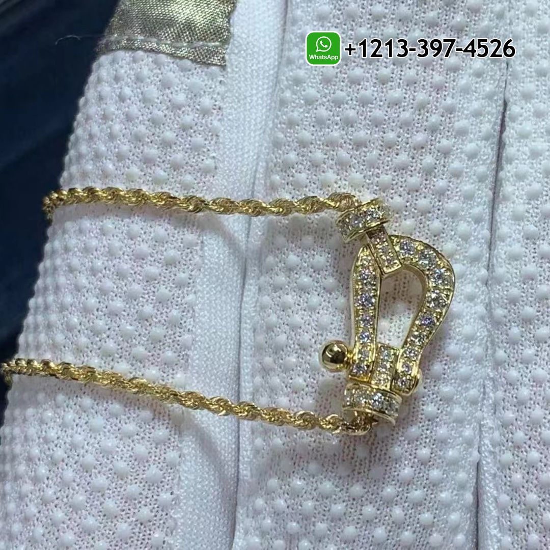 Fred Force 10 Pendant 18k yellow gold and diamonds medium model REF: 7B0233