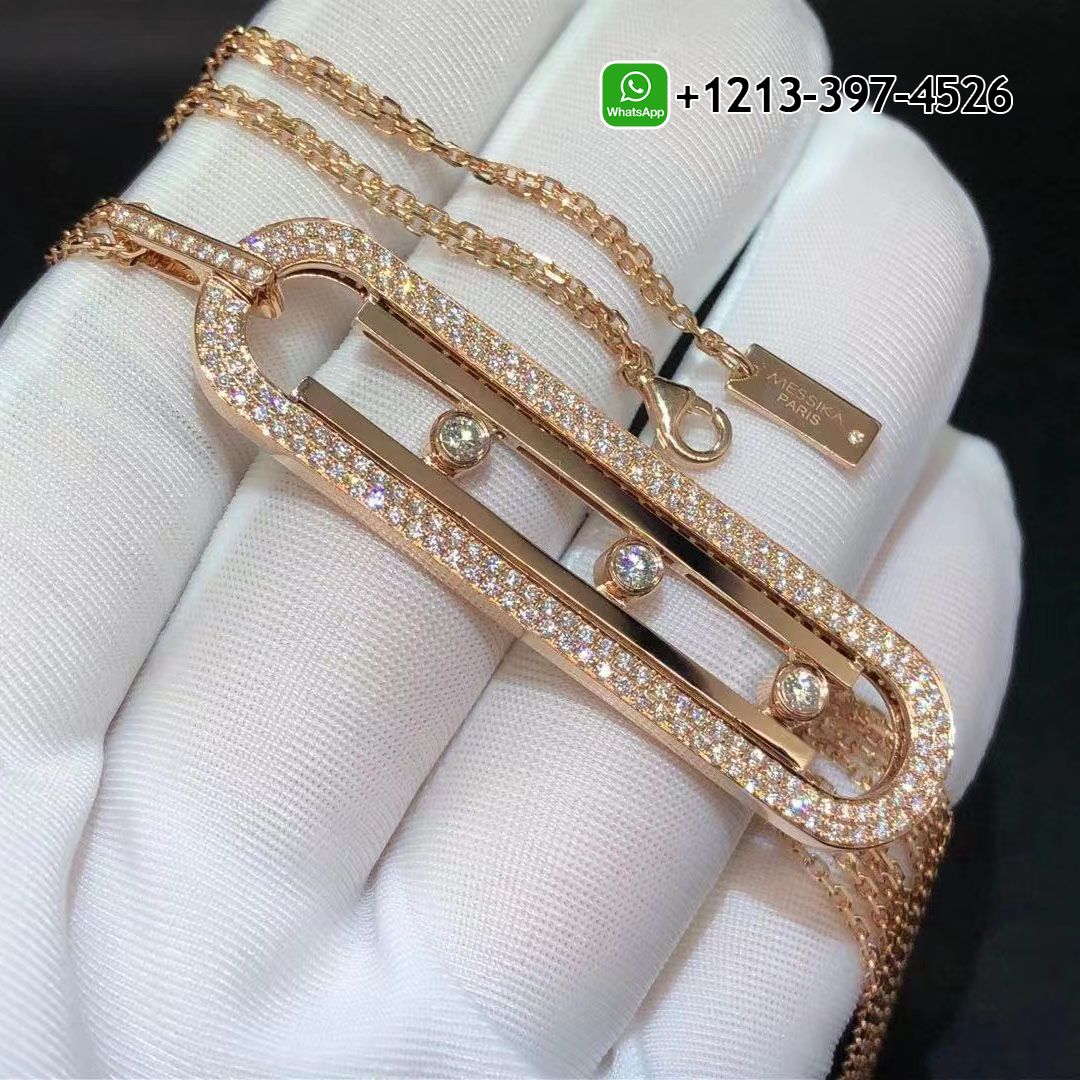 Messika Move 10th anniversary Long Lenght Necklace Pink Gold Diamond Necklace 07228-PG