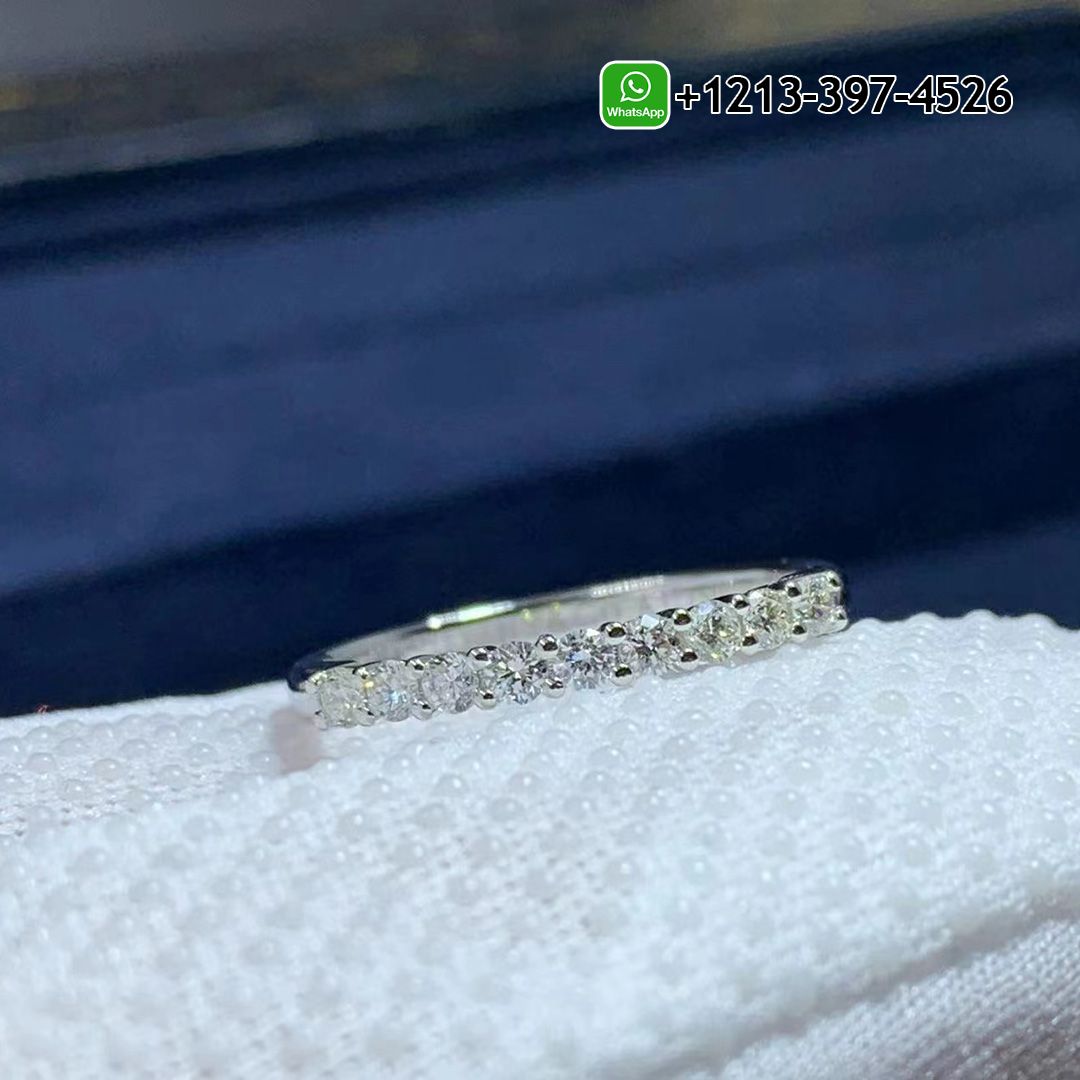 Tiffany & Co. FOREVER Half Circle Diamond Band 18K White Gold Ring
