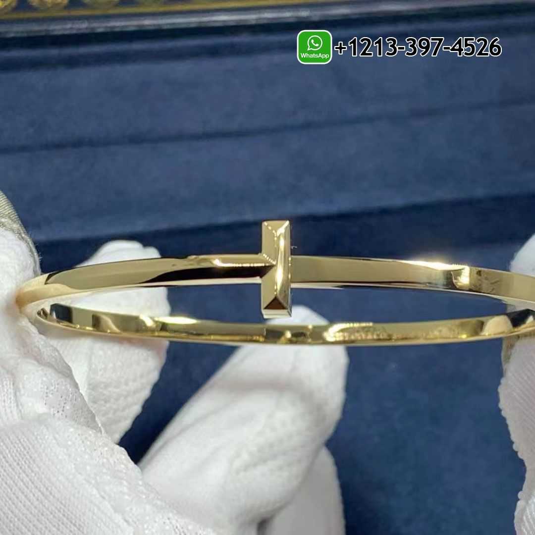Tiffany & Co. T 18K Yellow Gold T1 Narrow Hinged Bracelet