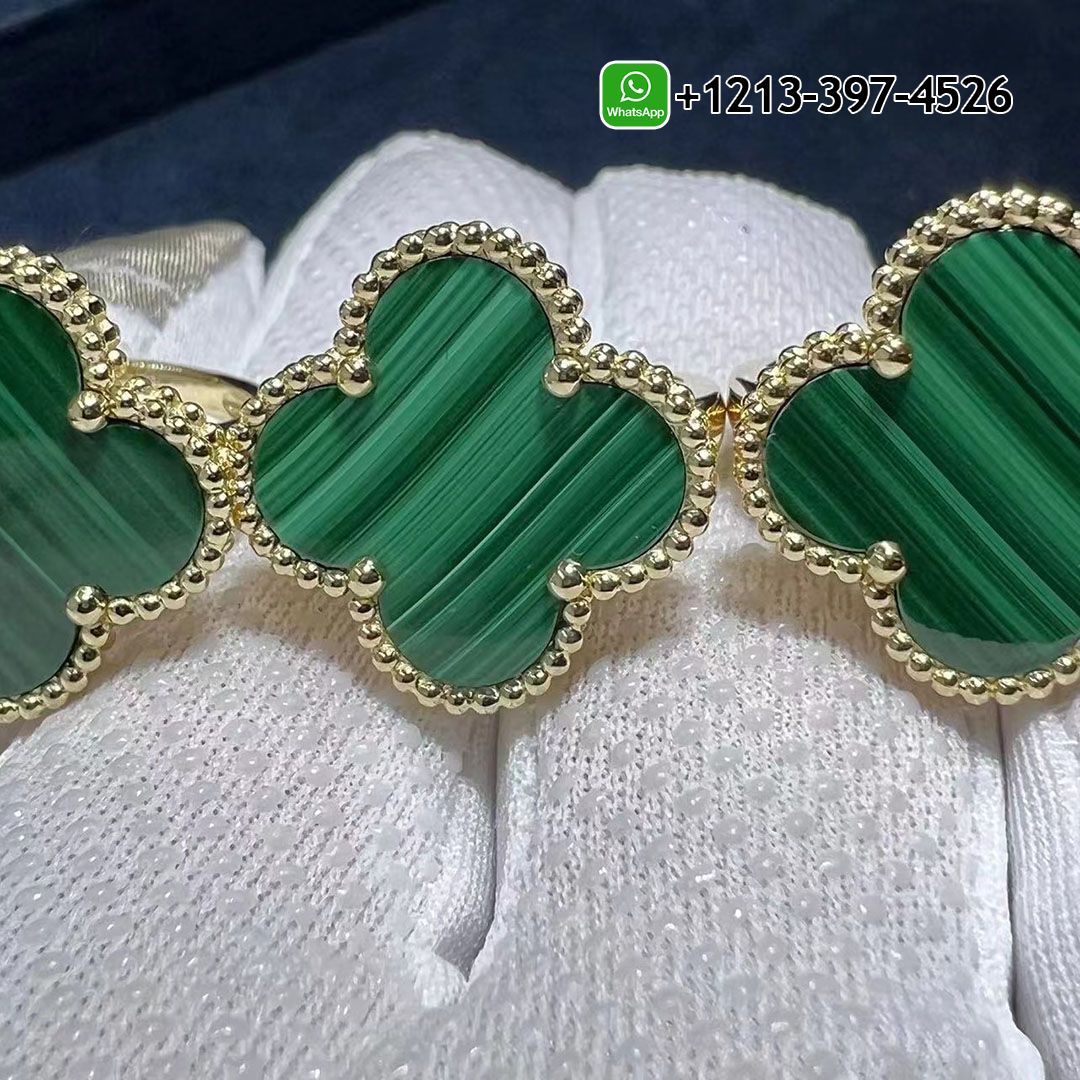Van Cleef & Arpels 18k Yellow Gold Malachite Magic Alhambra Ring VCARO3AV00