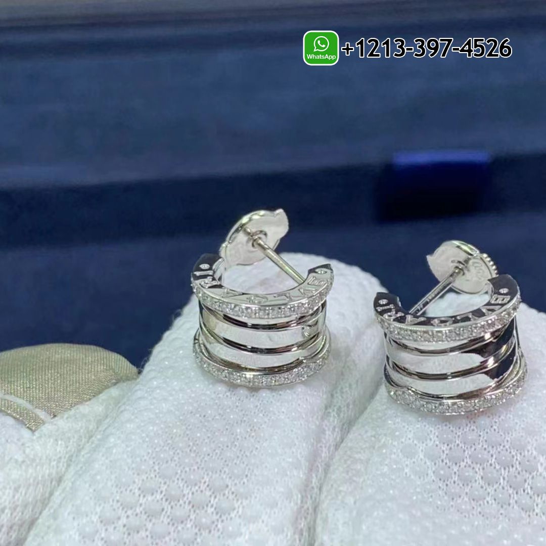 Bvlgari B.ZERO1 18K White Gold Diamond Earrings OR857975