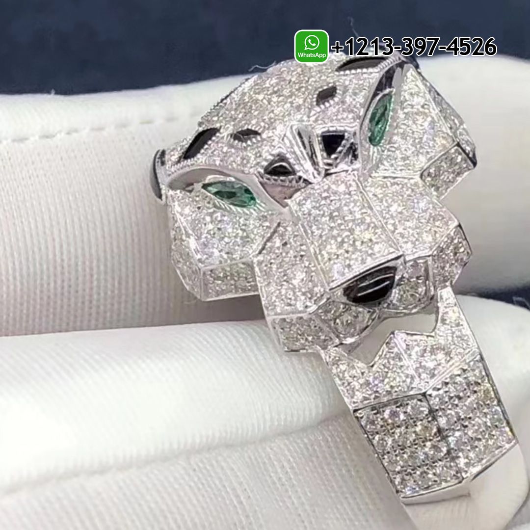 Cartier 18K White Gold Diamond Paved Panthère de Cartier Ring N4211000