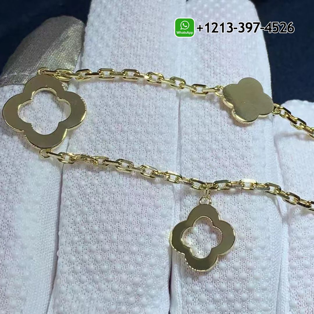 Van Cleef & Arpels 18K Yellow Gold Byzantine Alhambra Bracelet VCARD39600