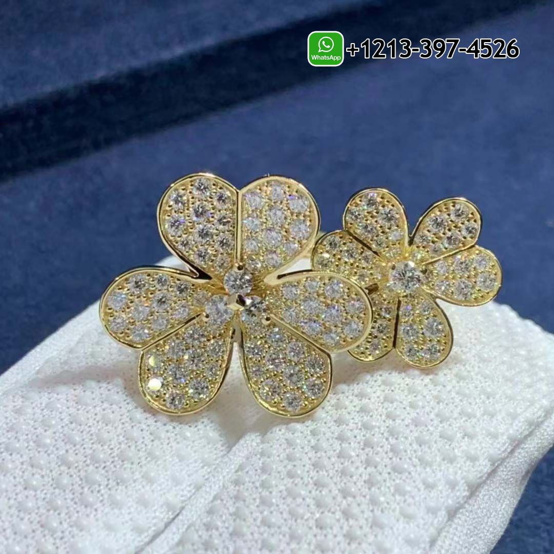 Van Cleef & Arpels 18k Yellow Gold Frivole Diamond Between-the-finger Ring VCARP0J800