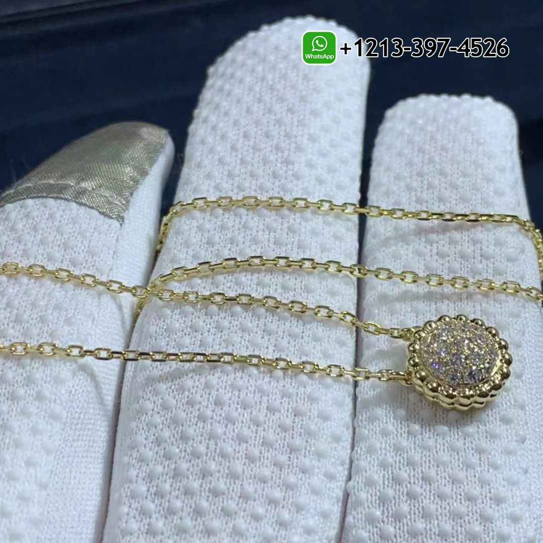 Van Cleef & Arpels Perlee Diamonds 18k Yellow Gold Pendant Necklace VCARO9PD00