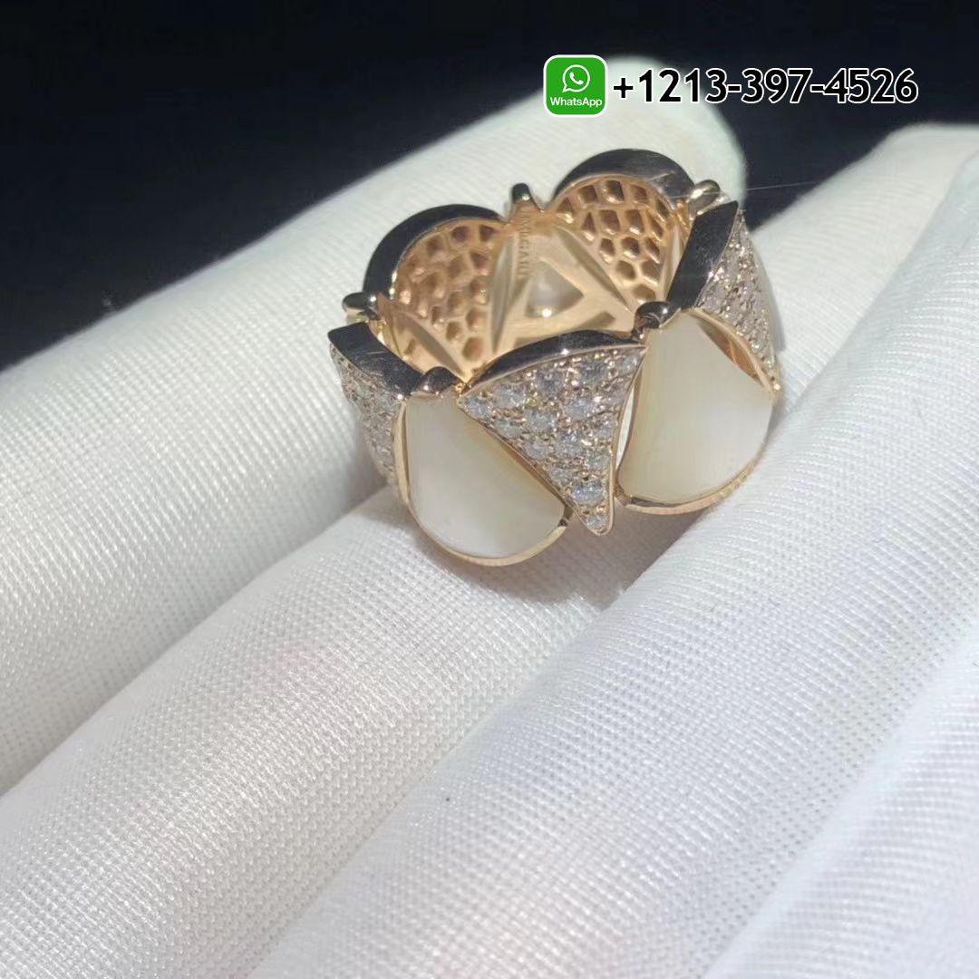 Bvlgari Divas Dream Diamond Mother-of-pearl 18k Rose Gold Ring