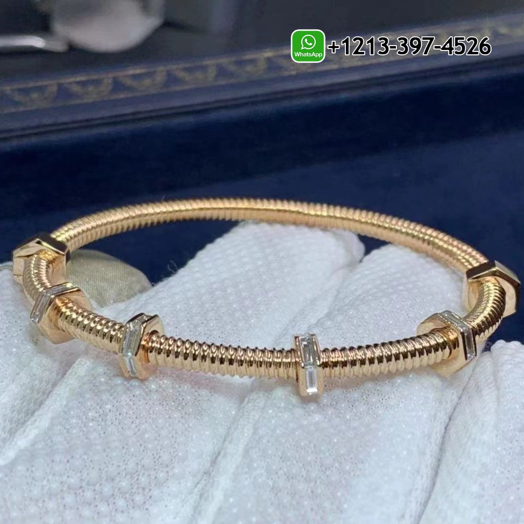Cartier 18k Rose Gold Ecrou De Cartier Diamond Bracelet N6714517