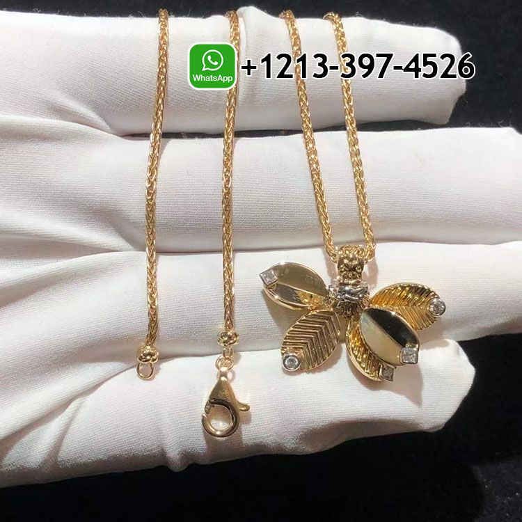 Cartier 18k Yellow Gold Diamond Grain de Café Necklace B7224965