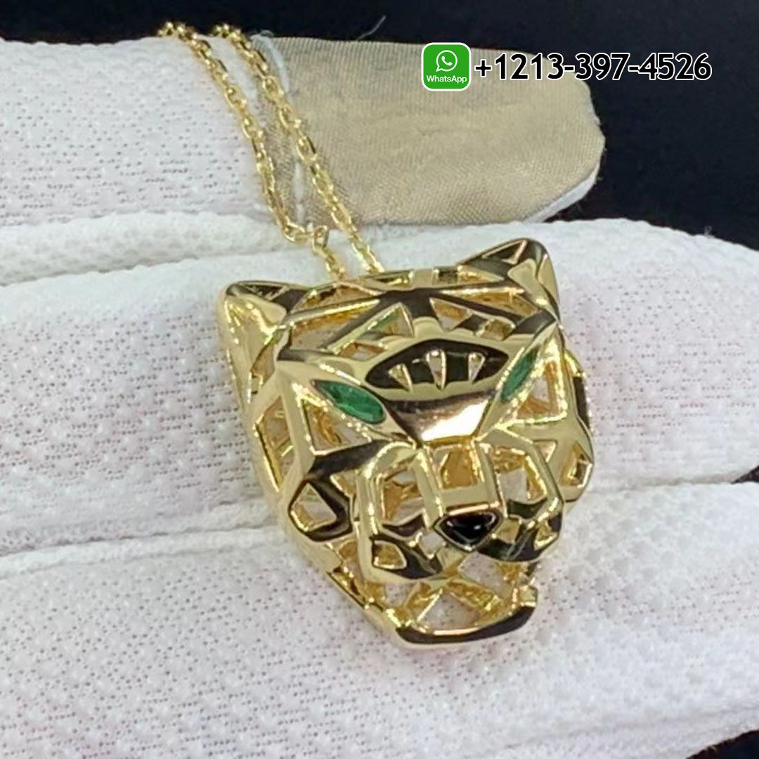 Cartier 18k Yellow Gold Openwork Panthere de Cartier Pendant Necklace N7424210