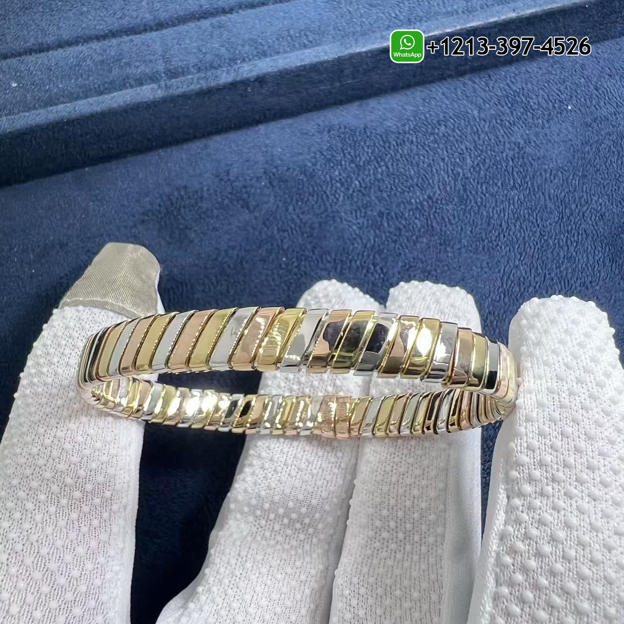 Bvlgari Tubogas 18 kt Yellow, White and Rose Gold Bracelet