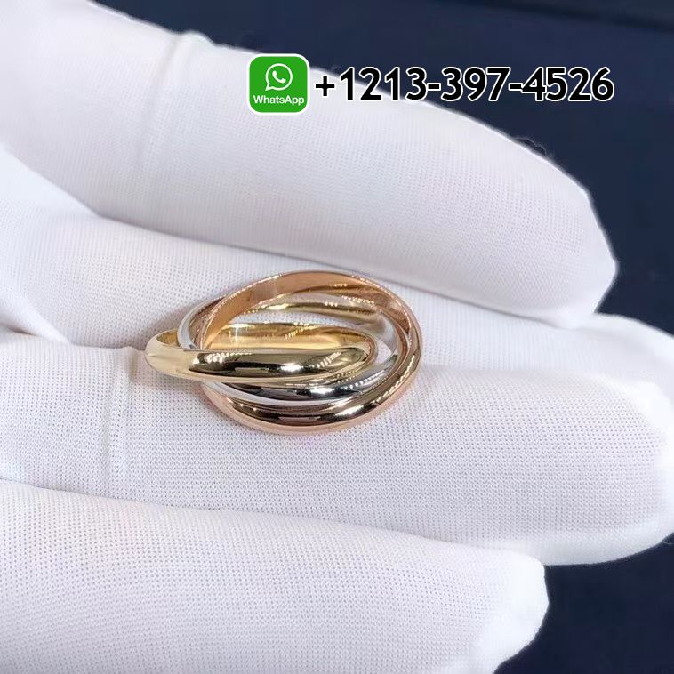 Cartier Classic Solid 18k Tri-Color Gold Small Model Trinity Ring B4235100
