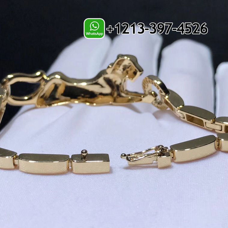 Cartier Panthère De Cartier Bracelet, 18K Yellow Gold, Lacquer, Diamond, Tsavorite Garnet, Onyx Ref. N6036700