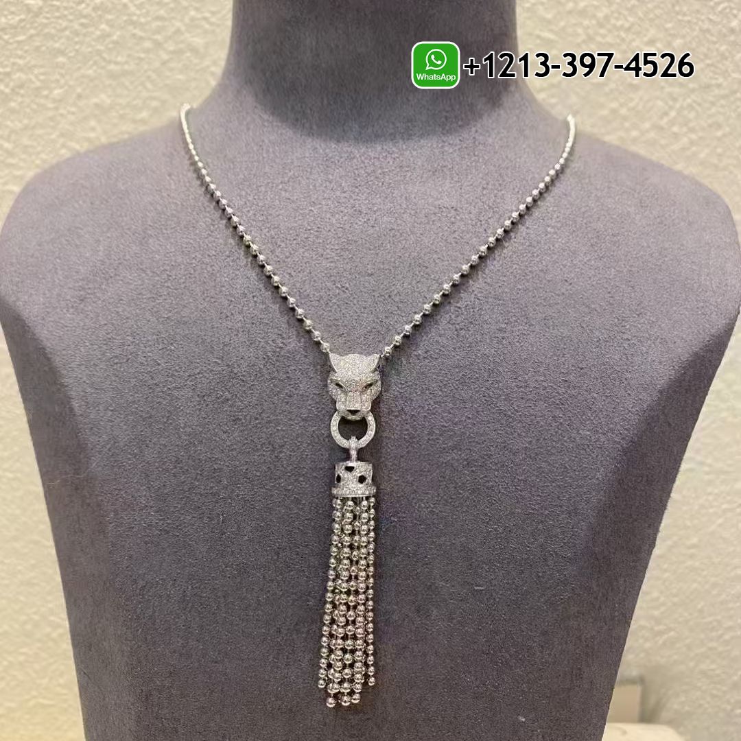 Cartier Panthère de Cartier 18K White Gold Diamond Tassels Necklace N7424122
