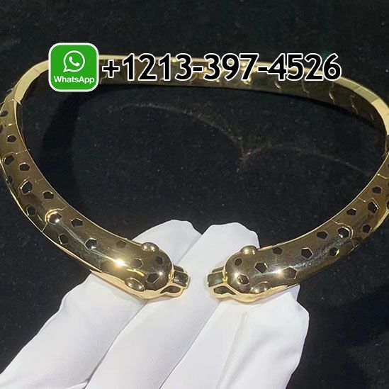 Panthere de Cartier 18k Yellow Gold Lacquer Onyx Tsavorite Garnets High Jewelry Necklace N7424431