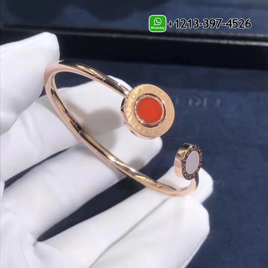 Bvlgari 18K Rose Gold Carnelian and Mother-of-Pearl Bracelet Ref.: BR858280