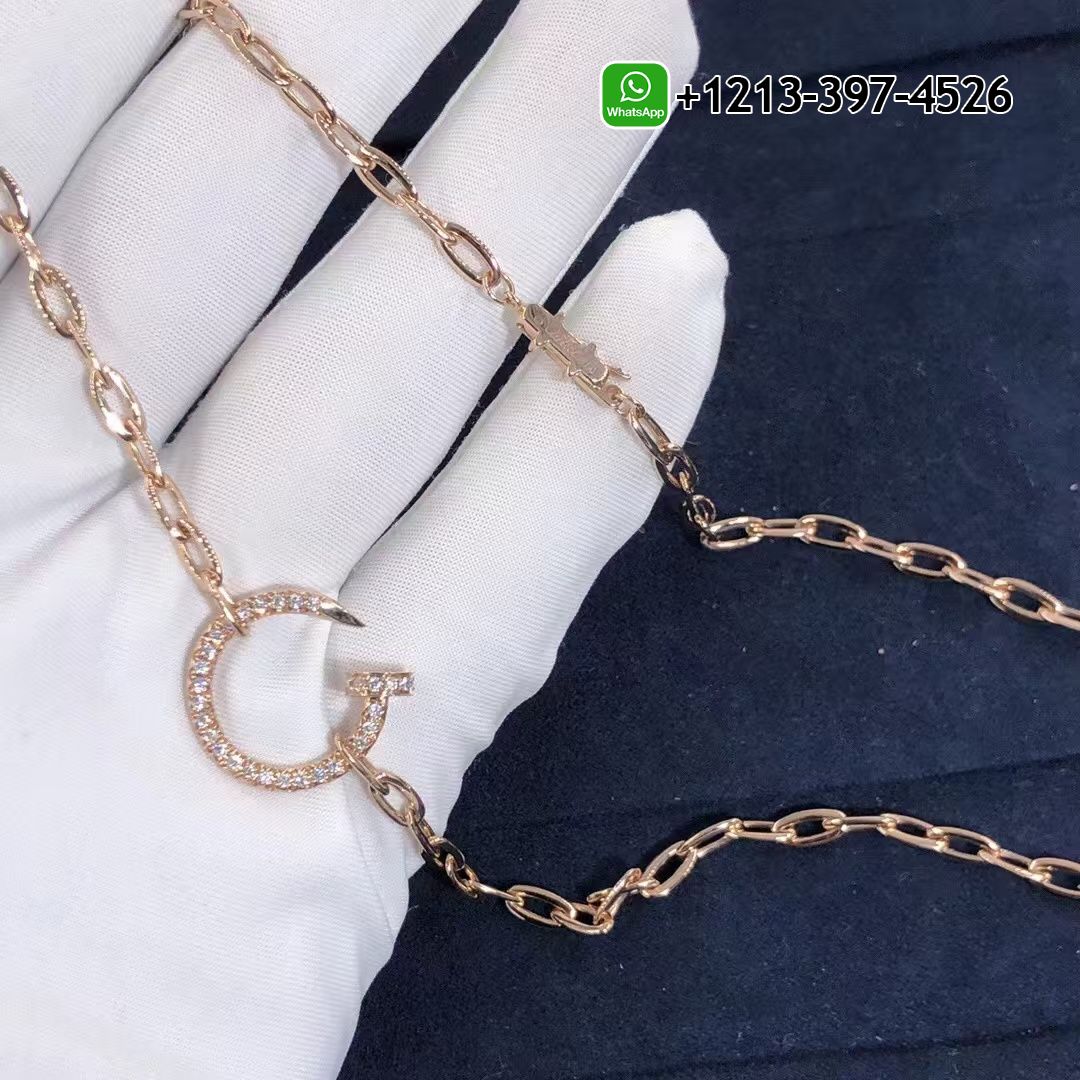 Cartier Juste un Clou Chain 18K Rose Gold Diamonds Necklace N7413500