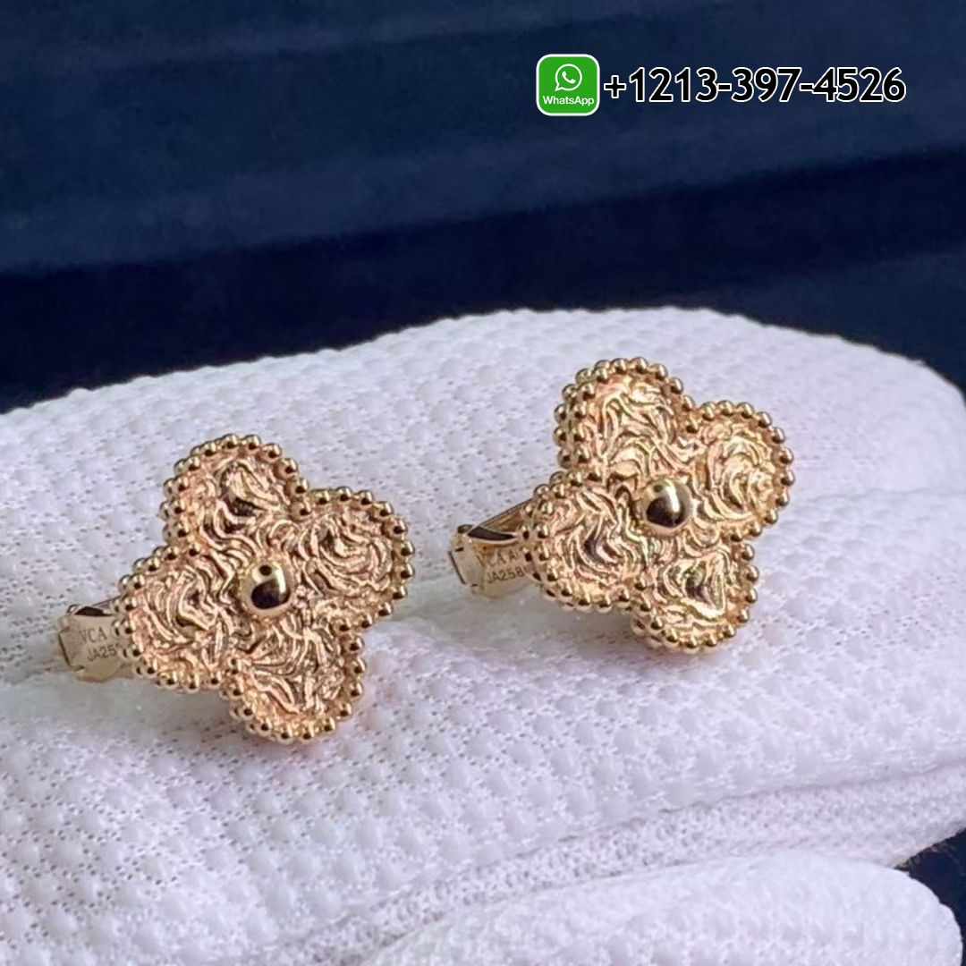 Van Cleef & Arpels Vintage Alhambra 18K Rose Gold Earrings VCARN9T400