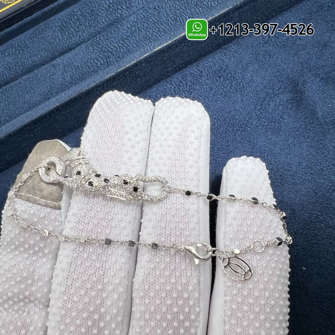 Cartier 18k White Gold Diamond Paved Panthère de Cartier Bracelet N6710514